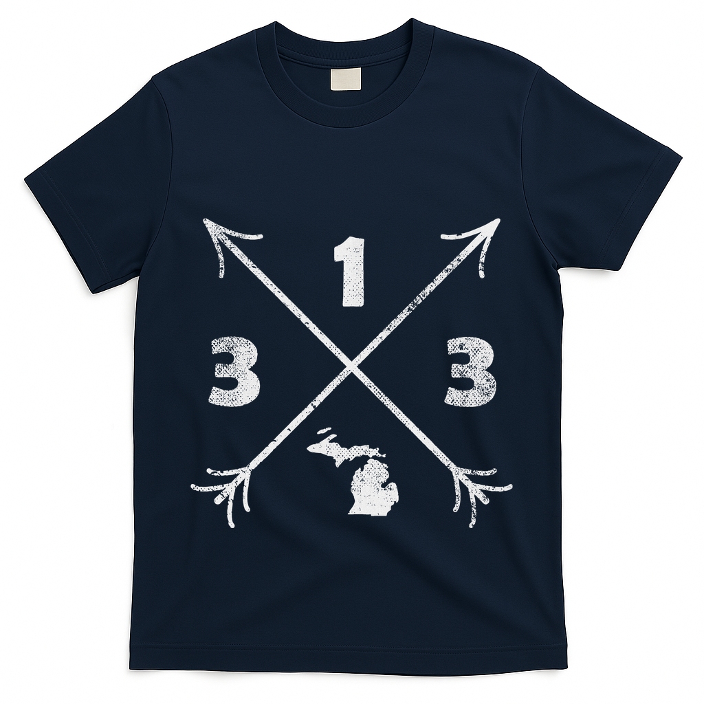 Detroit Michigan Mi Area Code 313 T-Shirt