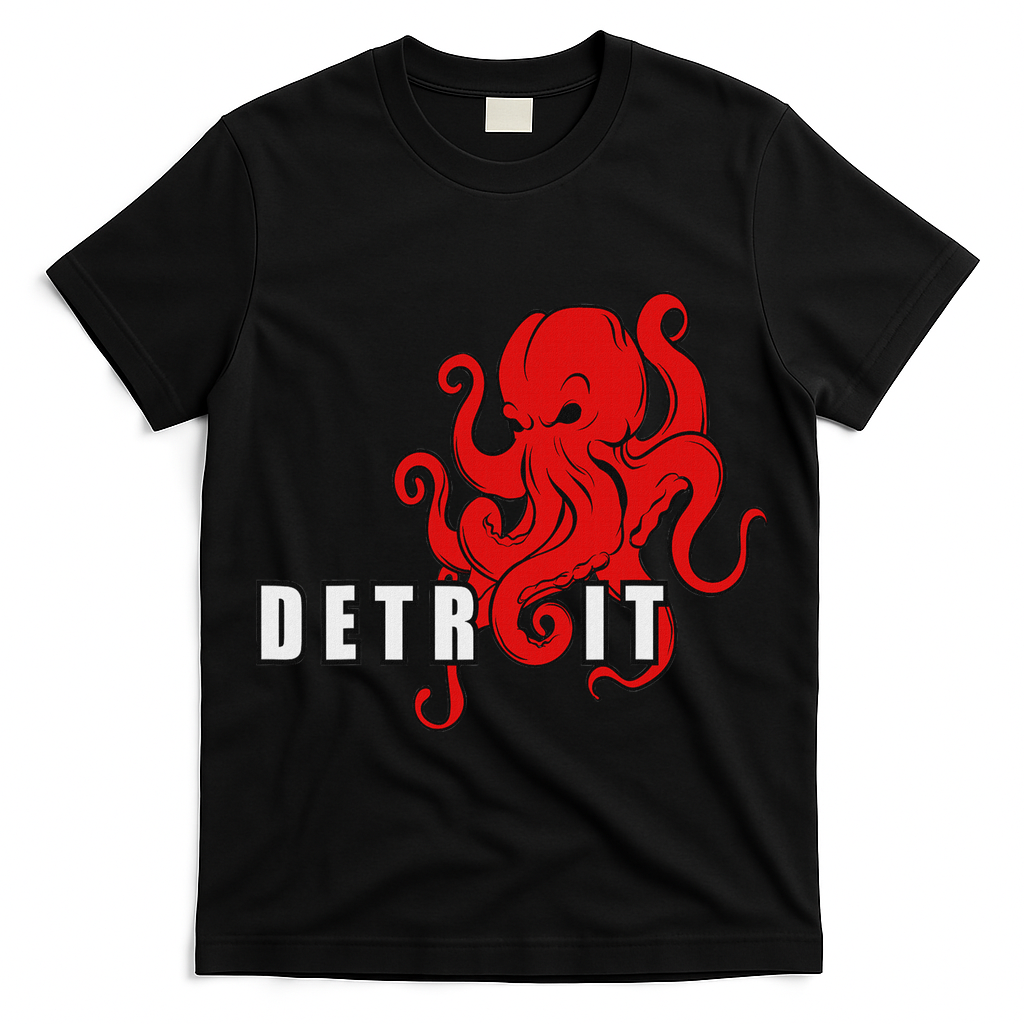 Detroit Michigan Octopus Kraken Downtown Motor City T-Shirt