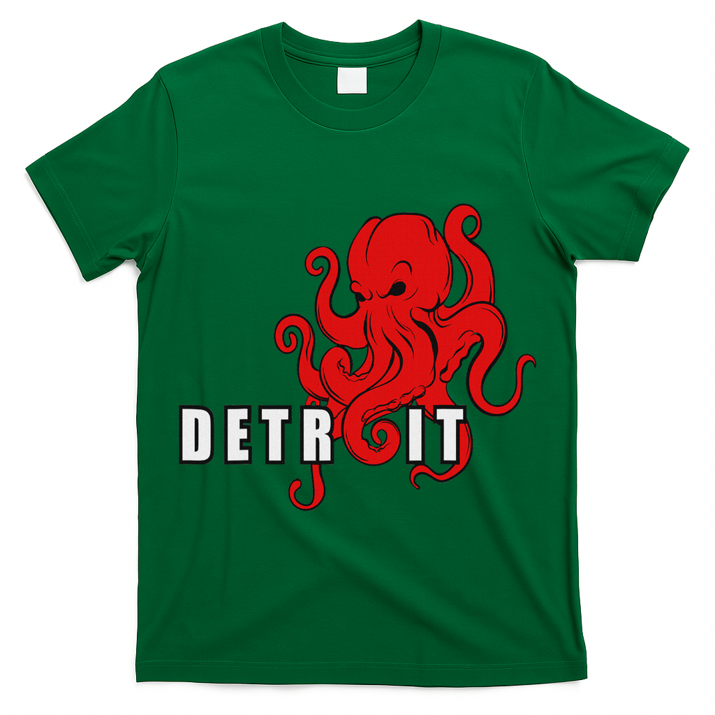 Detroit Michigan Octopus Kraken Downtown Motor City T-Shirt
