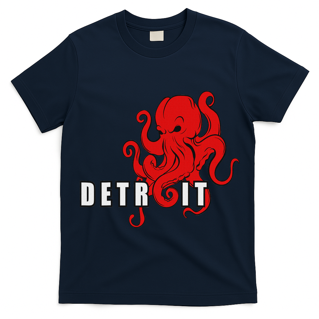 Detroit Michigan Octopus Kraken Downtown Motor City T-Shirt