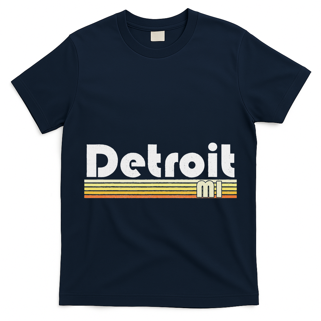 Detroit Michigan Retro Style City Town Vintage Pride 70s 80s T-Shirt
