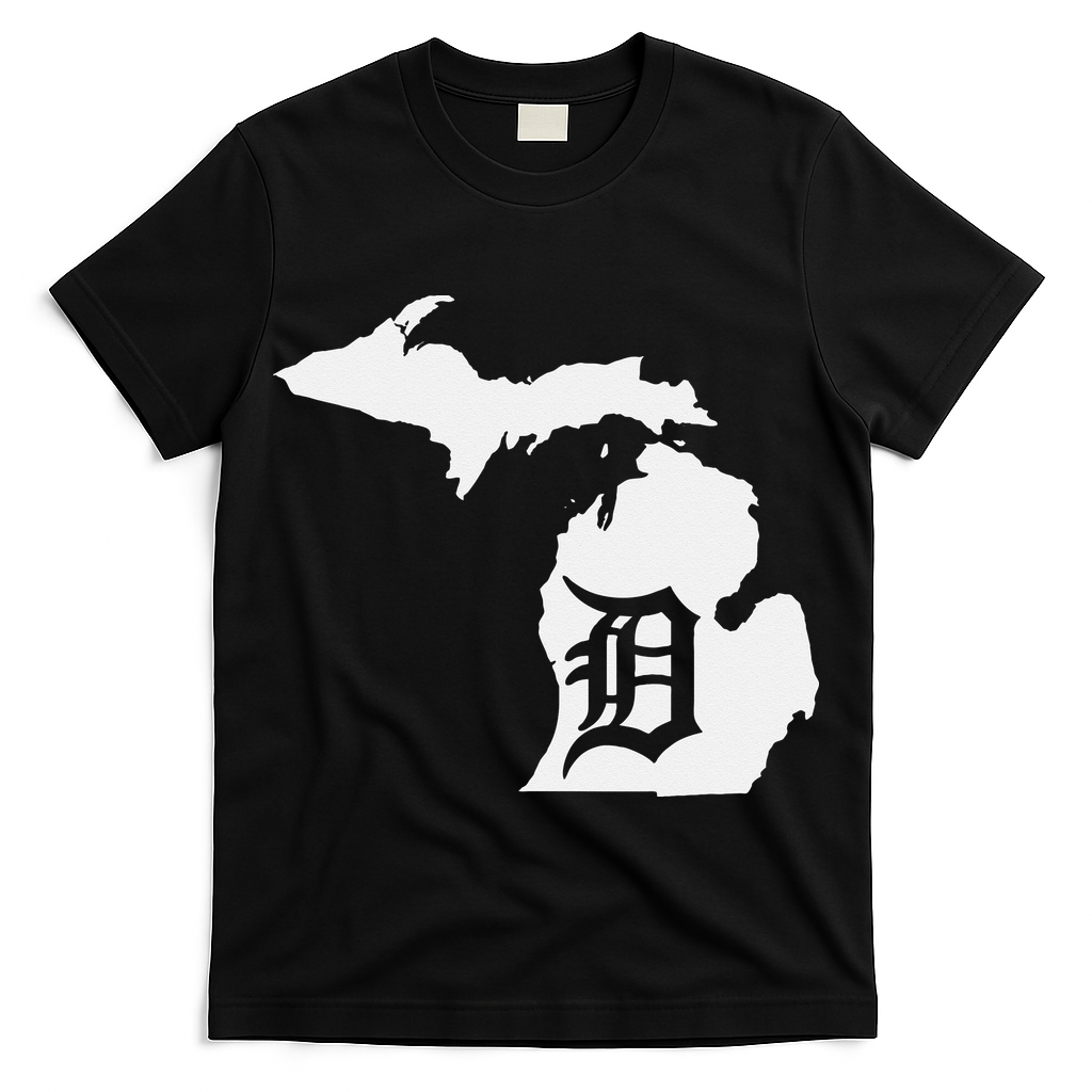 Detroit Michigan State Map Silhouette D United States T-Shirt