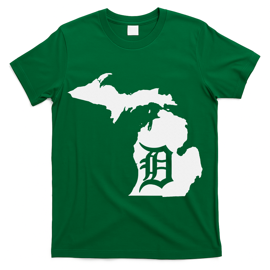 Detroit Michigan State Map Silhouette D United States T-Shirt