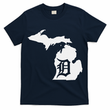 Detroit Michigan State Map Silhouette D United States T-Shirt