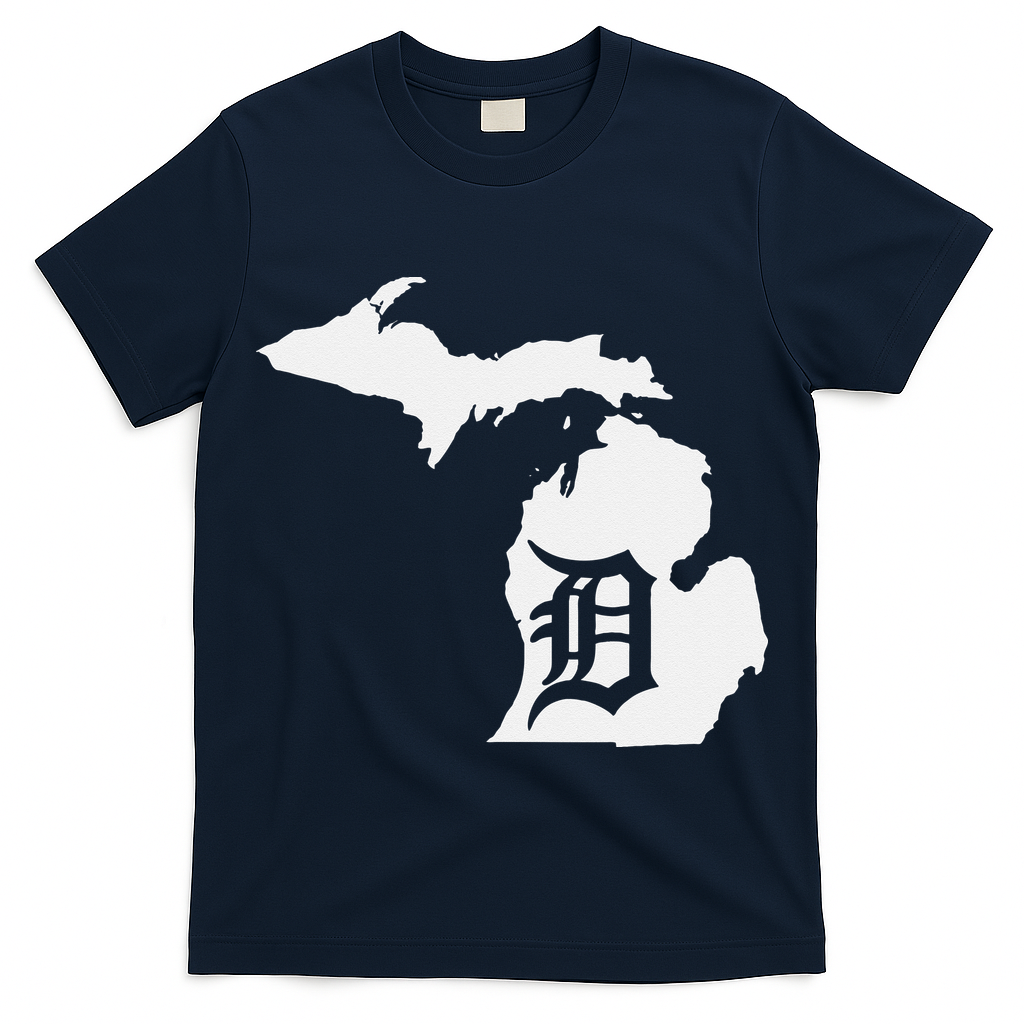 Detroit Michigan State Map Silhouette D United States T-Shirt