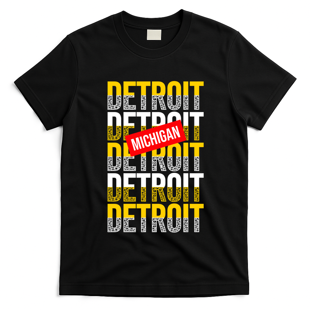 Detroit Michigan Typography T-Shirt