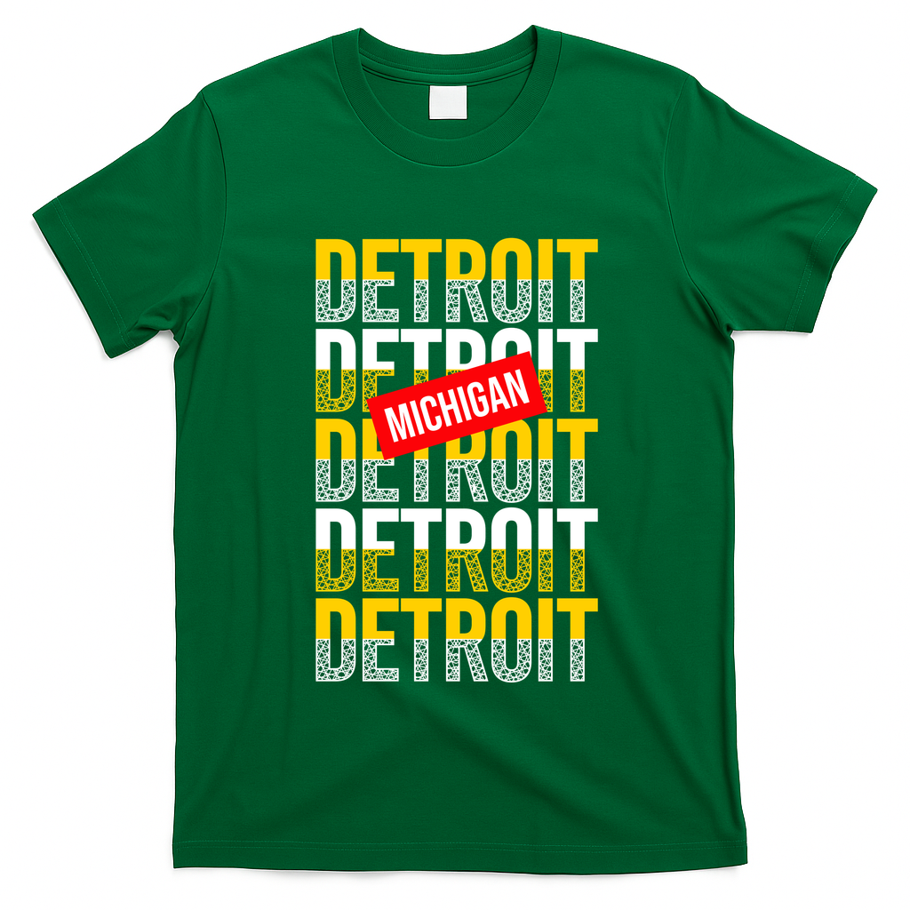 Detroit Michigan Typography T-Shirt