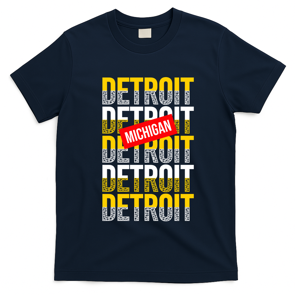 Detroit Michigan Typography T-Shirt