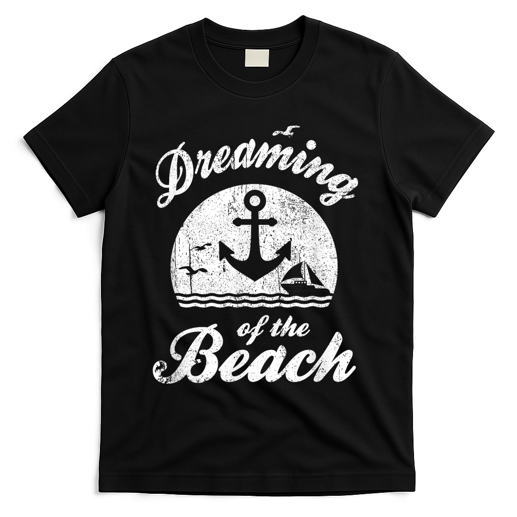Dreaming Of The Beach Summer Happiness Water Life Sand Love Gift Boy T-Shirt - Black