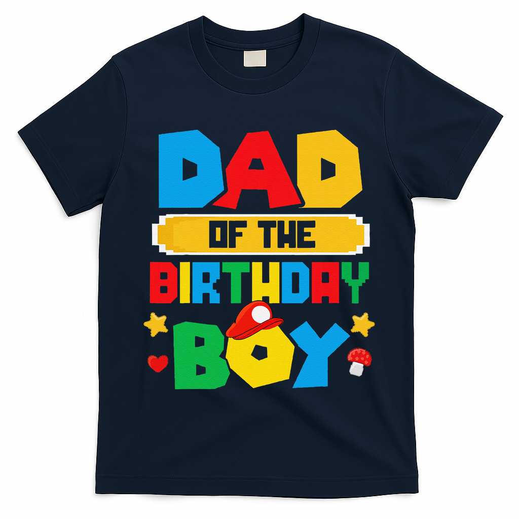 Dad Of The Birthday Boy Game Gaming Dad And Mom Family T-Shirt