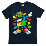 Dabbing Puzzle Autism T-Shirt - Navy