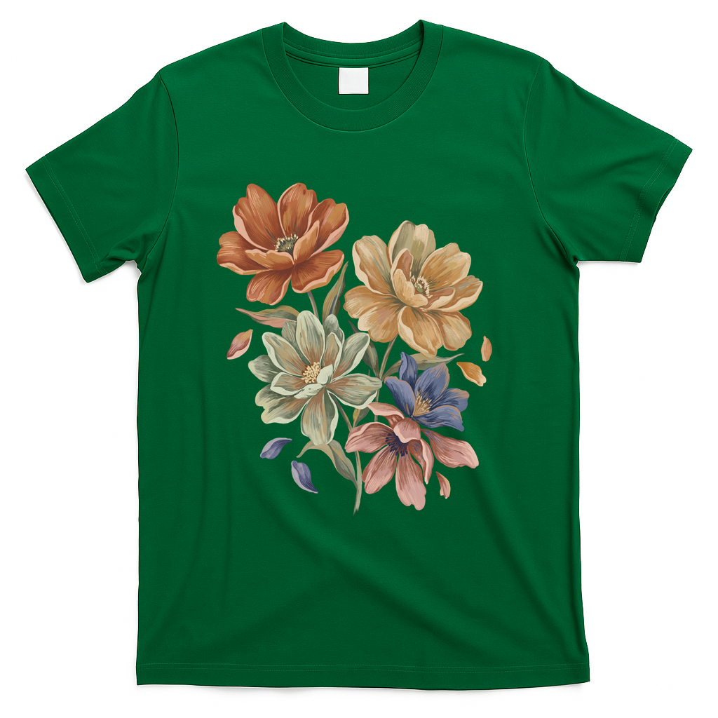 Dark Romantic Flowers - Green