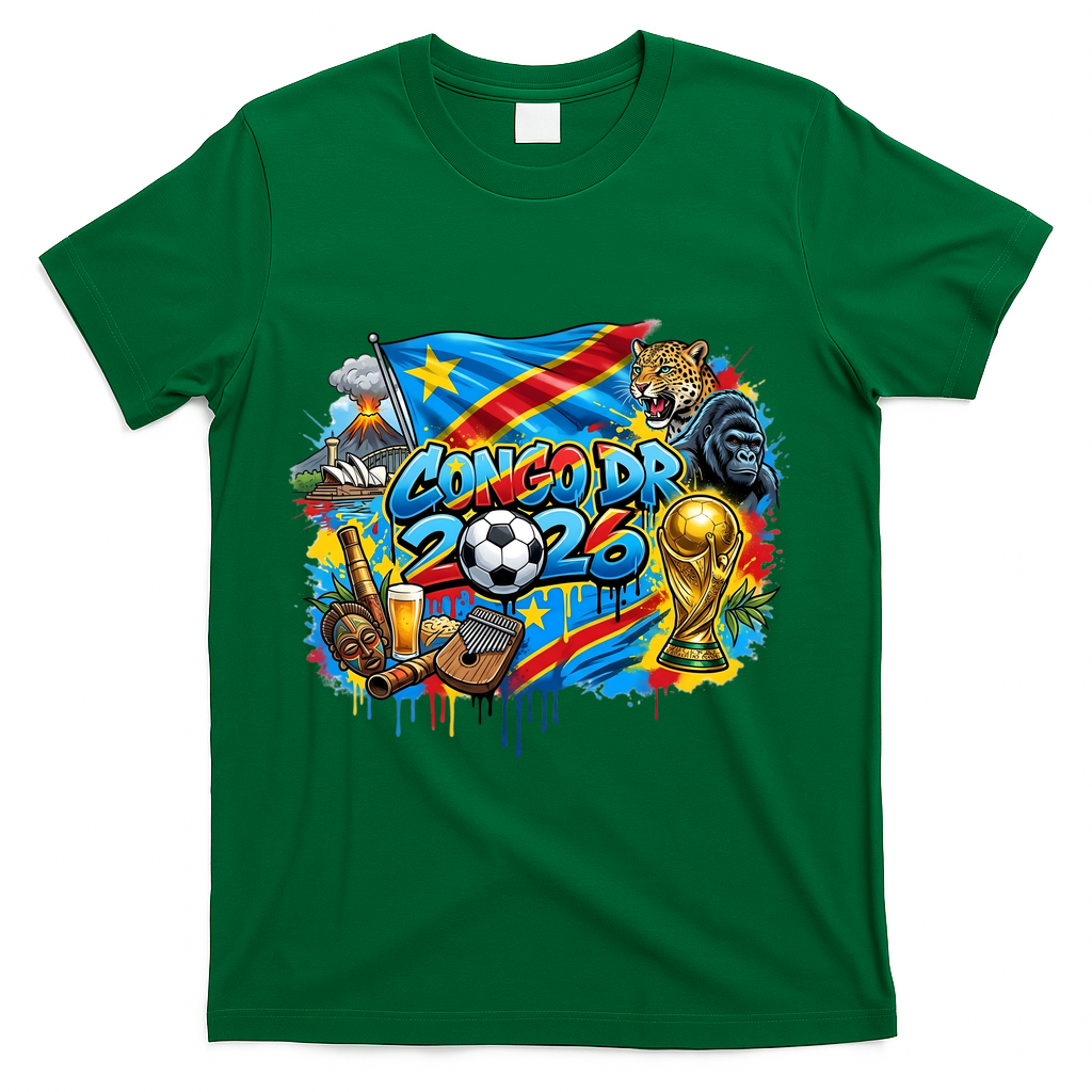 DRC Soccer Democratic Republic Of The Congo T-Shirt - Green