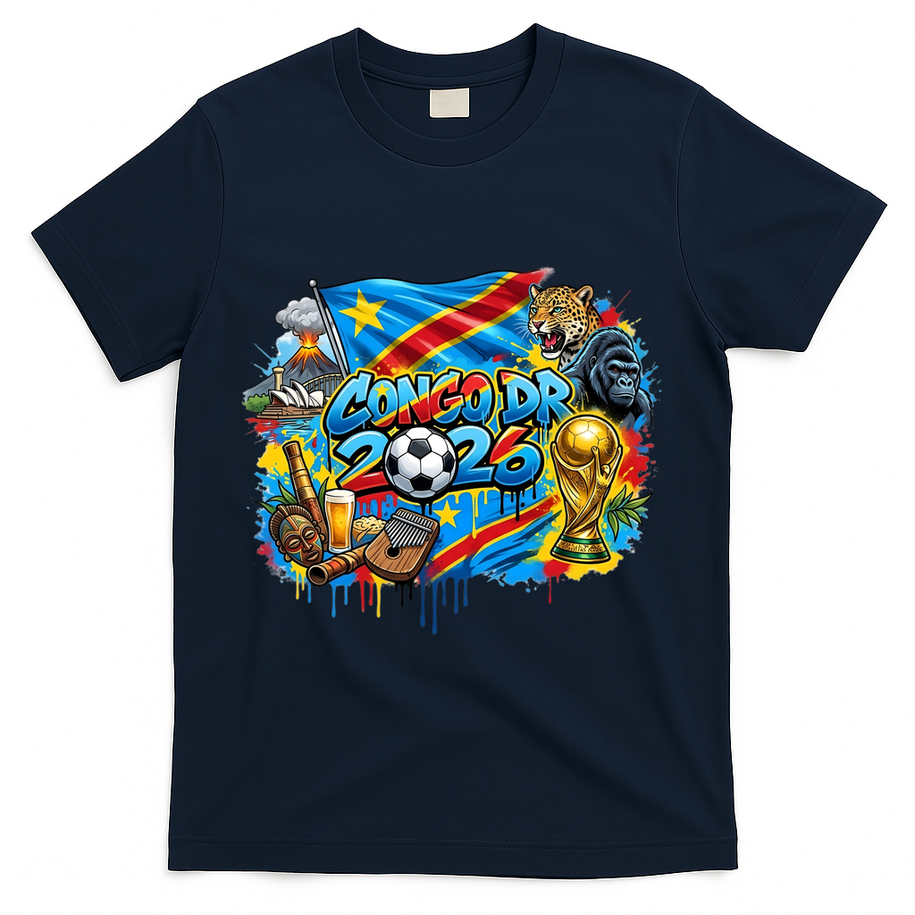 DRC Soccer Democratic Republic Of The Congo T-Shirt - Navy