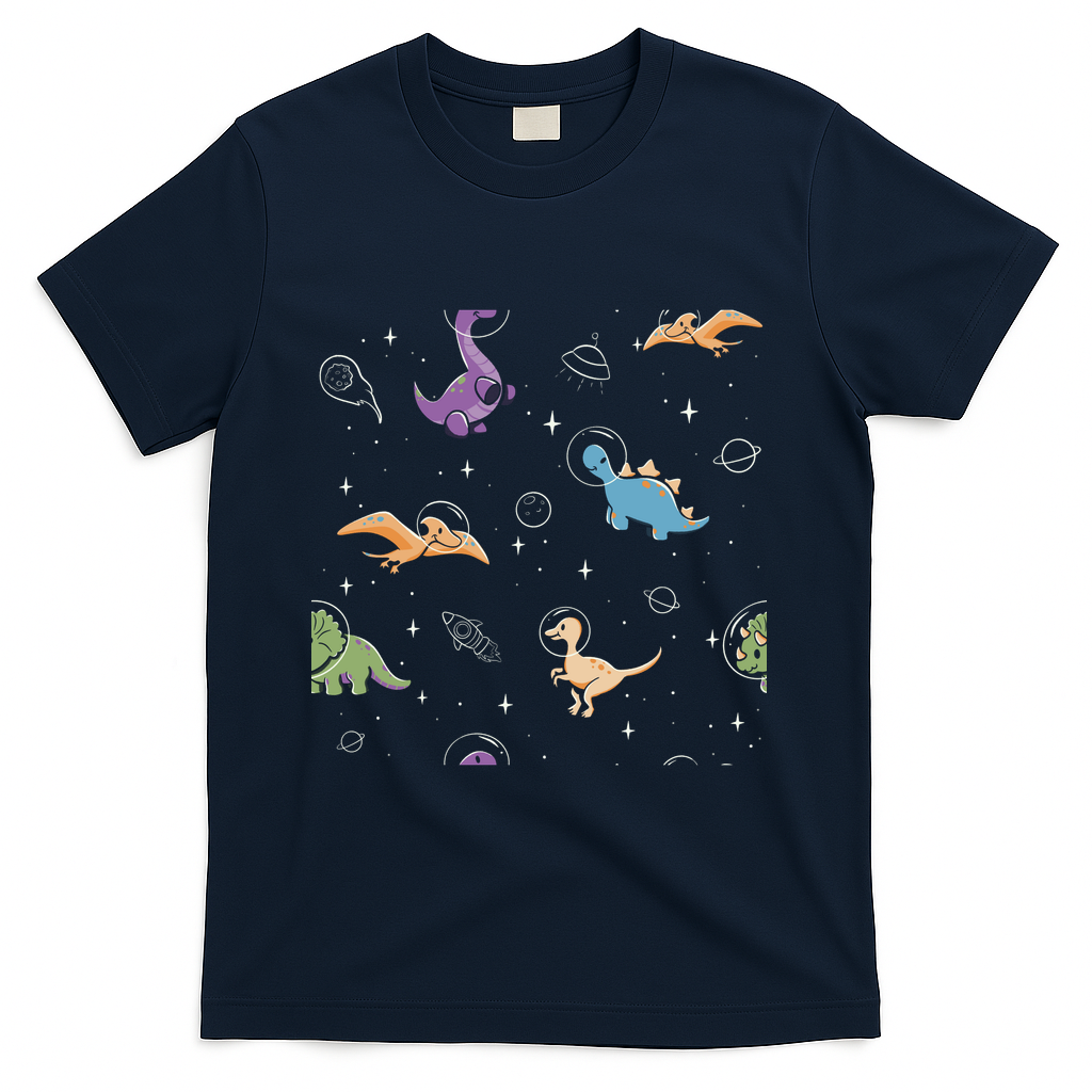 Dinostellar Space Dinosaurs Pattern by Tobe Fonseca - Navy