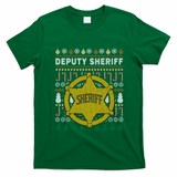 Deputy Sheriff Gift Ugly Christmas T-Shirt - Irish Green