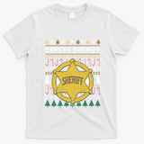 Deputy Sheriff Gift Ugly Christmas T-Shirt - White