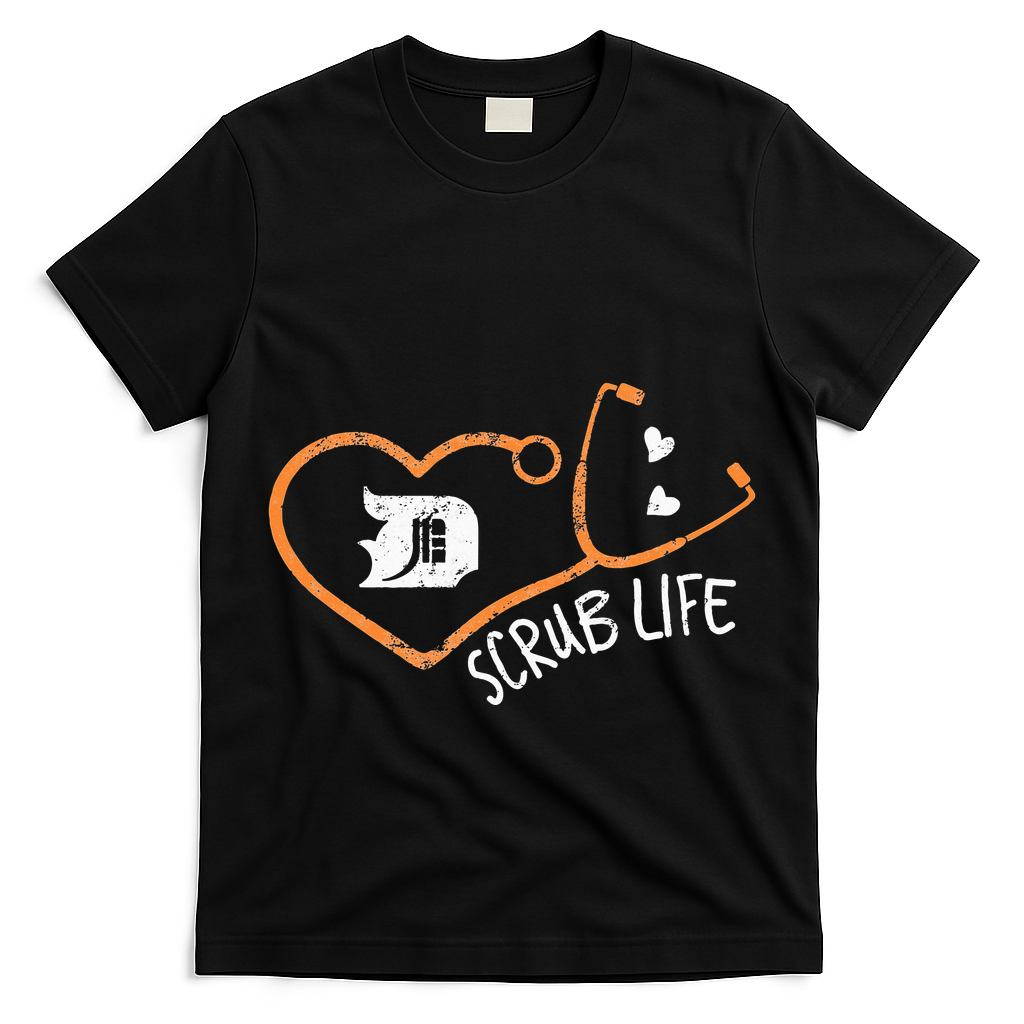 Detroit Scrub Life Michigan Nurse T-Shirt
