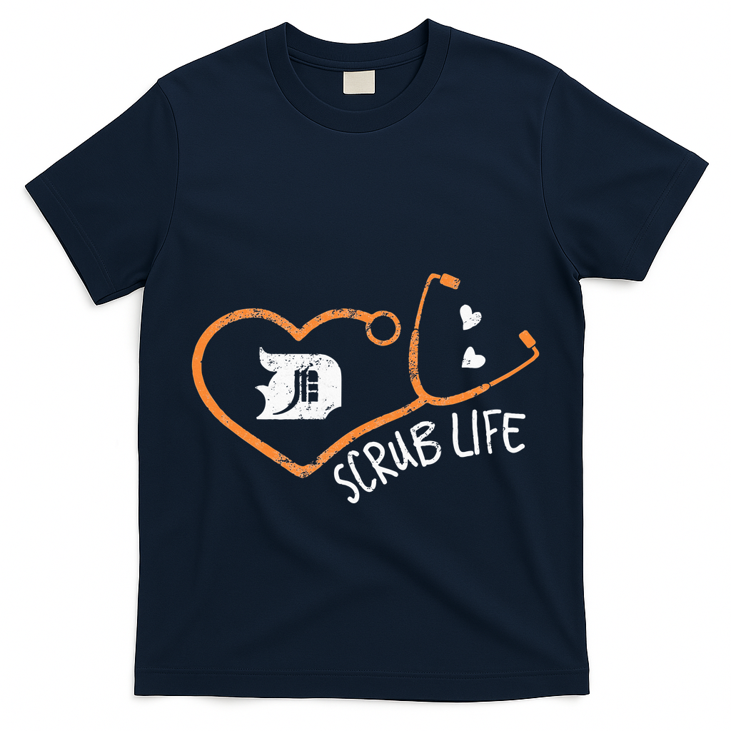 Detroit Scrub Life Michigan Nurse T-Shirt