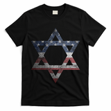 Distressed Star of David Jews Jewish Gifts USA American Flag  T-Shirt