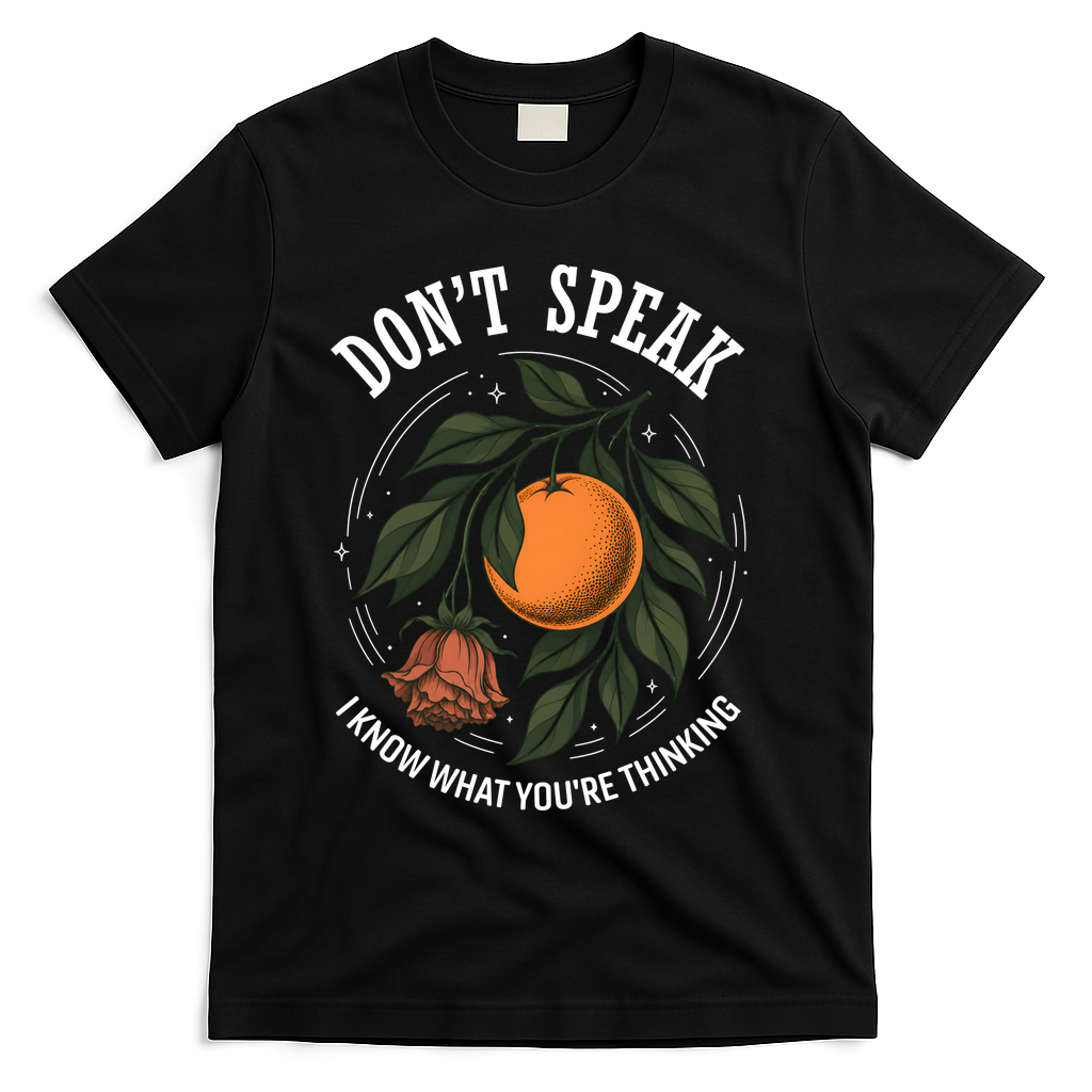 Don’t Speak Orange 90s Rock Vintage T-Shirt - Black