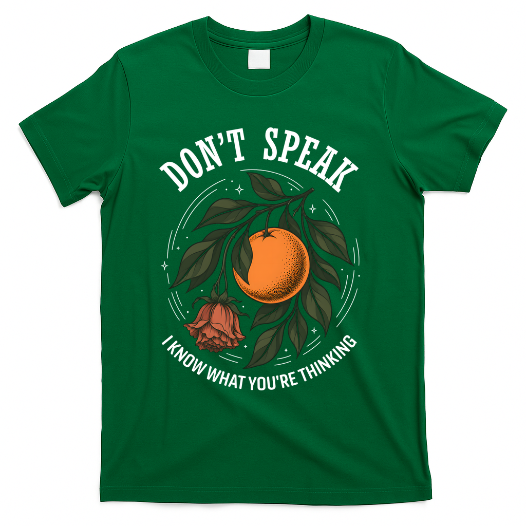 Don’t Speak Orange 90s Rock Vintage T-Shirt - Green