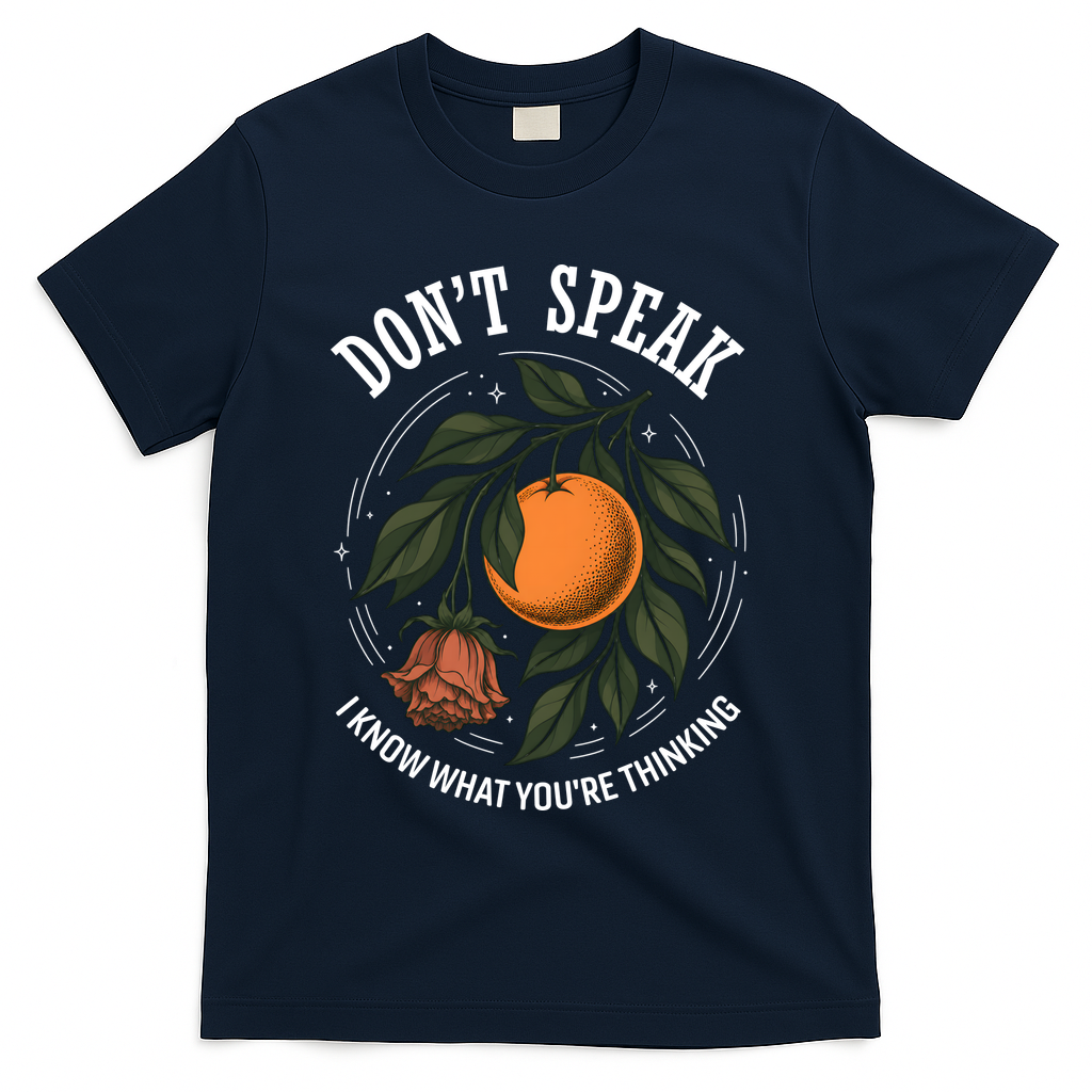 Don’t Speak Orange 90s Rock Vintage T-Shirt - Navy