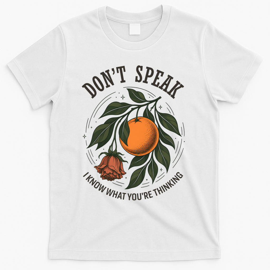 Don’t Speak Orange 90s Rock Vintage T-Shirt - White