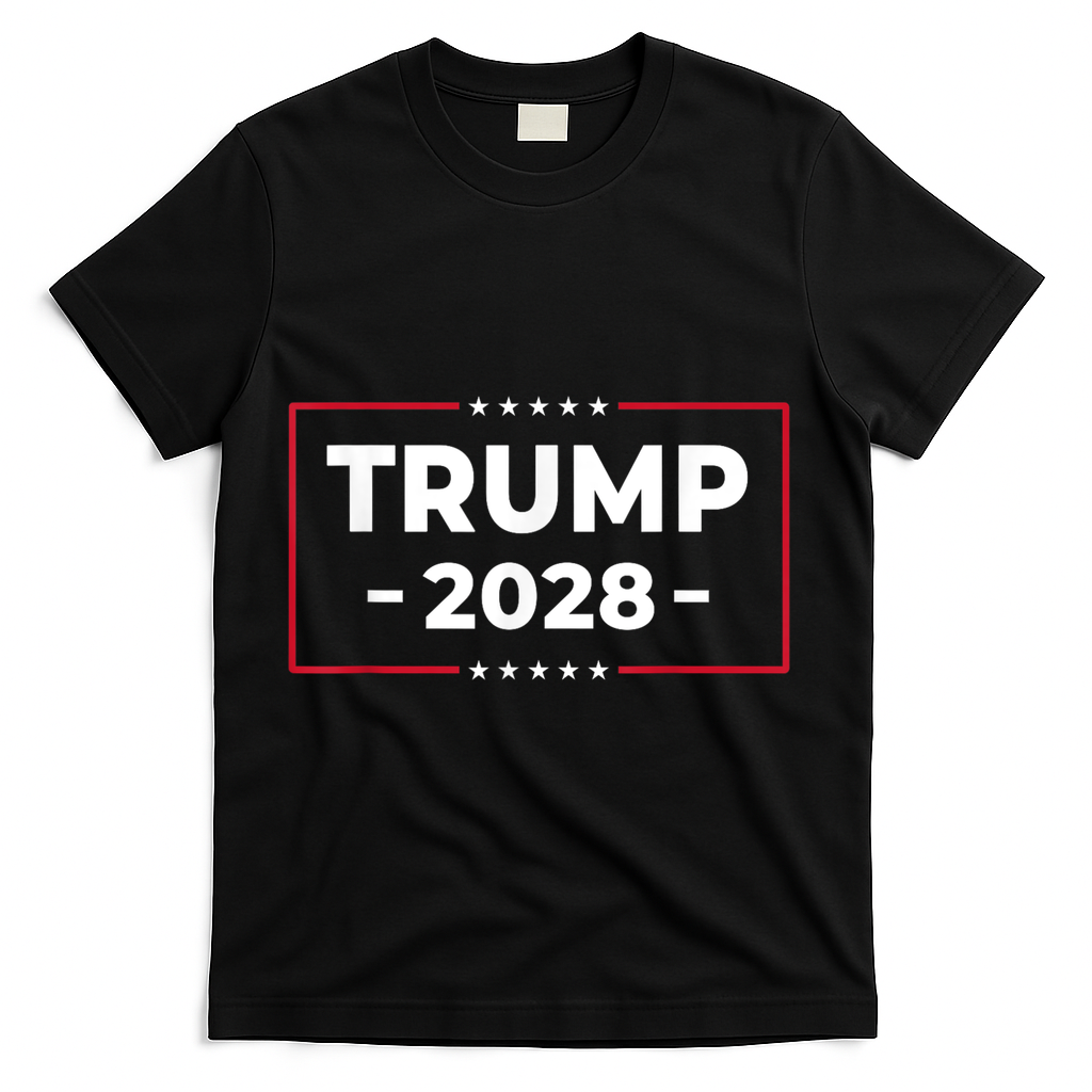 Donald Trump 2028 President American Flag Pro Trump Vintage T-Shirt - Black