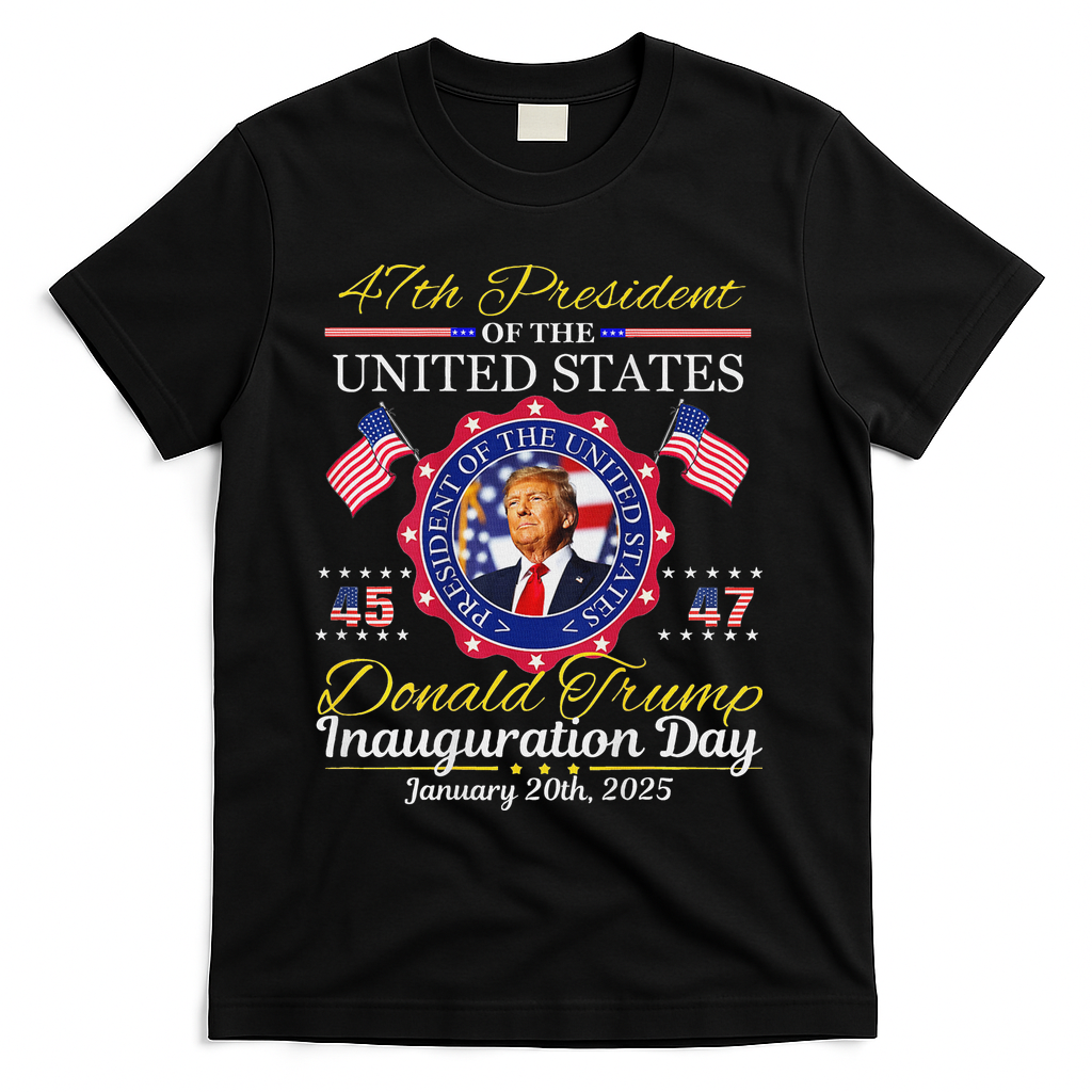Donald Trump 47th President Inauguration 2025 T-Shirt - Black