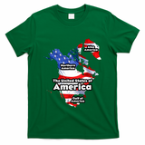 Donald Trump American Flag Canada Greenland Gulf Map T-Shirt - Green