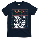 Dancing Trump Christmas Qr President 2024 Dance Code T-Shirt - Navy Blue