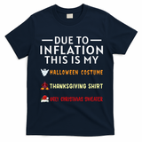 Due To Inflation This Is My Funny Halloween Costume T-Shirt - Navy Blue