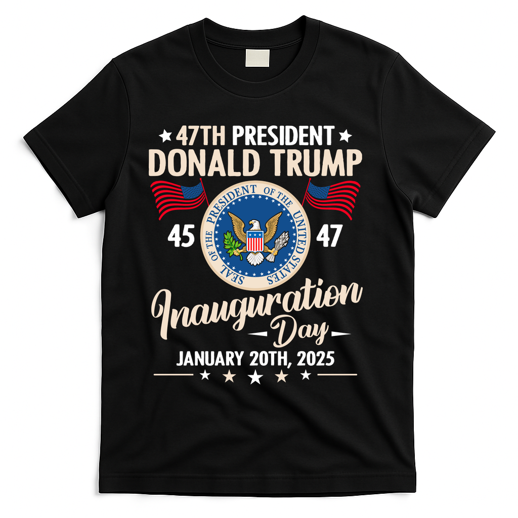 Donald Trump Inauguration Day 2025 47th T-Shirt - Black