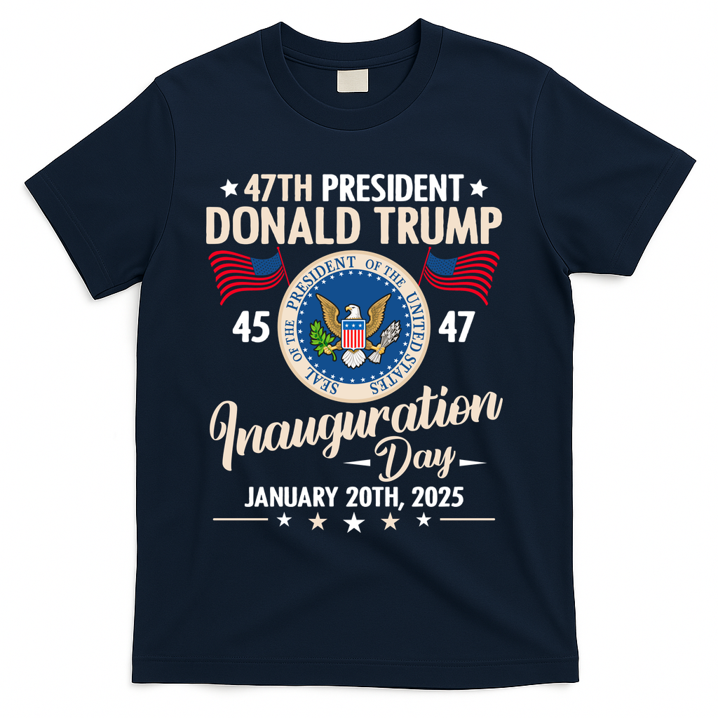 Donald Trump Inauguration Day 2025 47th T-Shirt - Navy