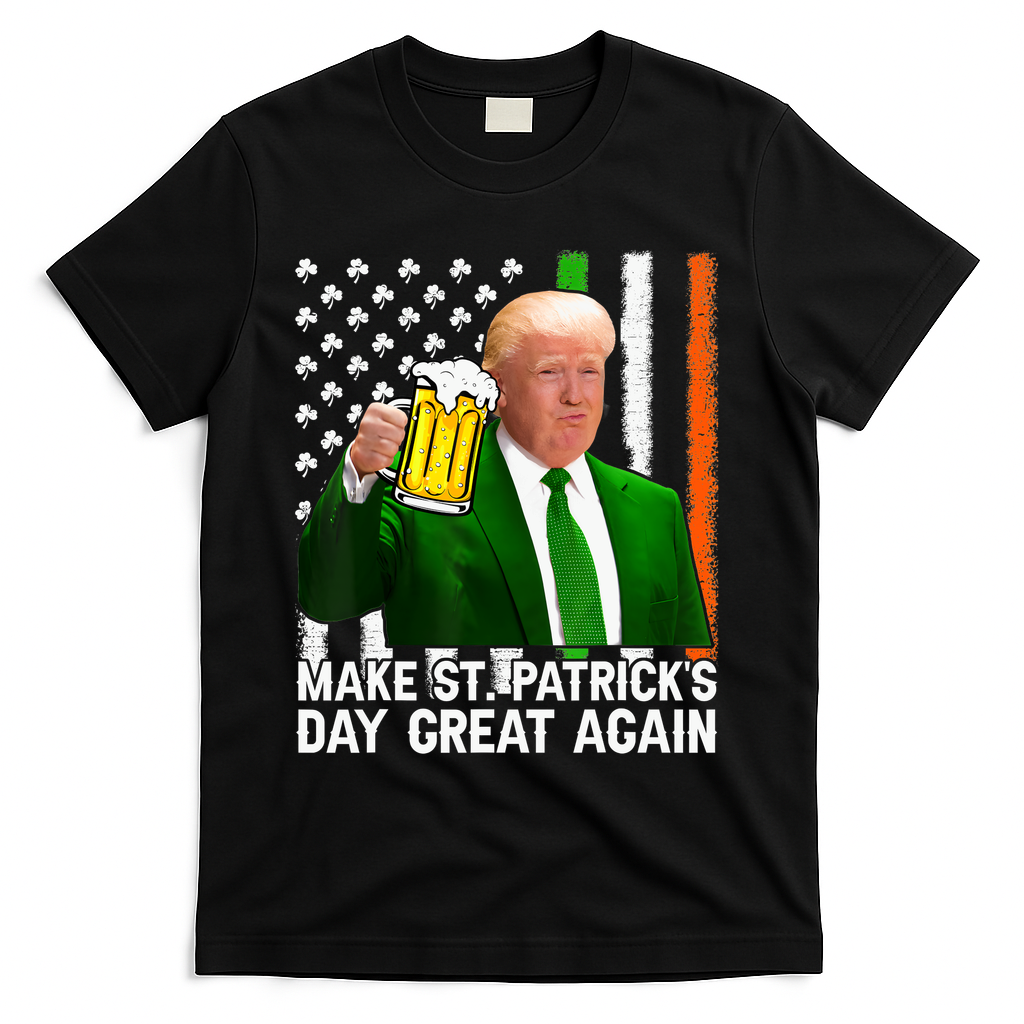 Donald Trump Make St Patricks Day Great Again T-Shirt - Black