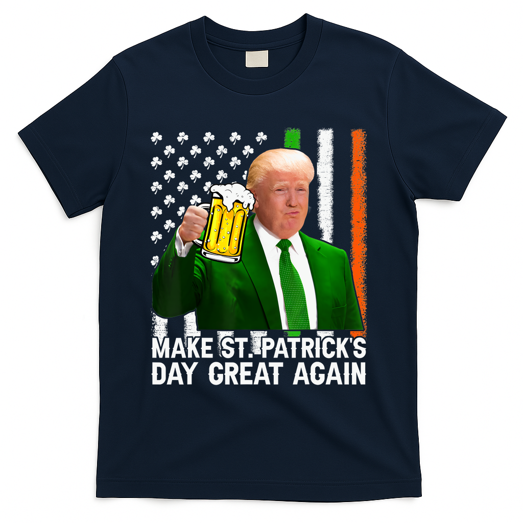 Donald Trump Make St Patricks Day Great Again T-Shirt - Navy