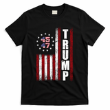 Donald Trump Merchandise 45 47 American Flag T-Shirt - Black