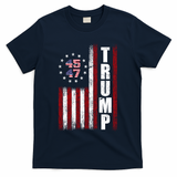 Donald Trump Merchandise 45 47 American Flag T-Shirt - Navy
