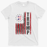 Donald Trump Merchandise 45 47 American Flag T-Shirt - White
