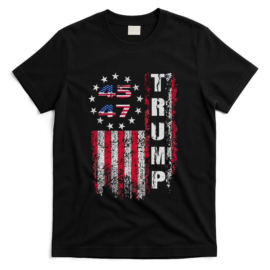 Donald Trump Merchandise 45 47 Trump 2025 T-Shirt - Black