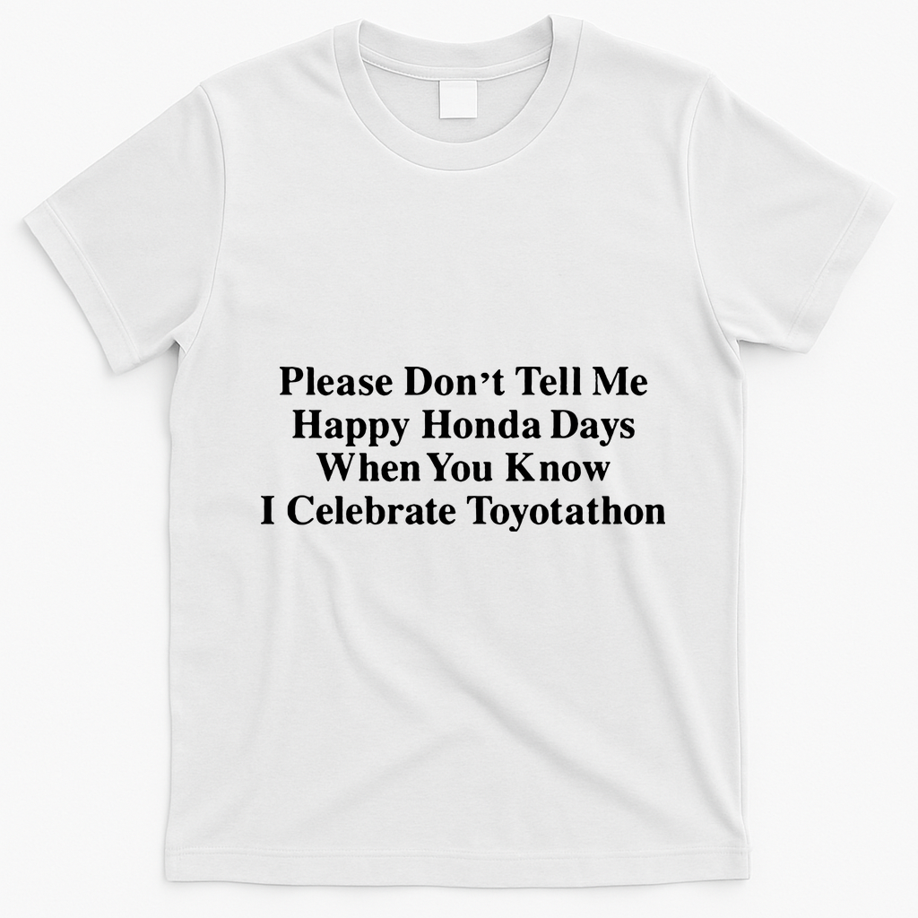 Don’T Tell Me Happy Honda Days I Celebrate Toyotathon T-Shirt - White