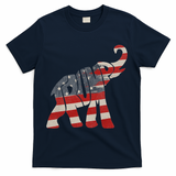 Donald Trump Vintage Republican Elephant USA Flag T-Shirt - Navy