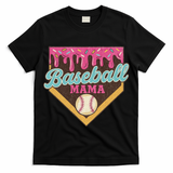 Distressed Vintage Baseball Mama Ice Cream Drip T-Shirt