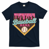 Distressed Vintage Baseball Mama Ice Cream Drip T-Shirt