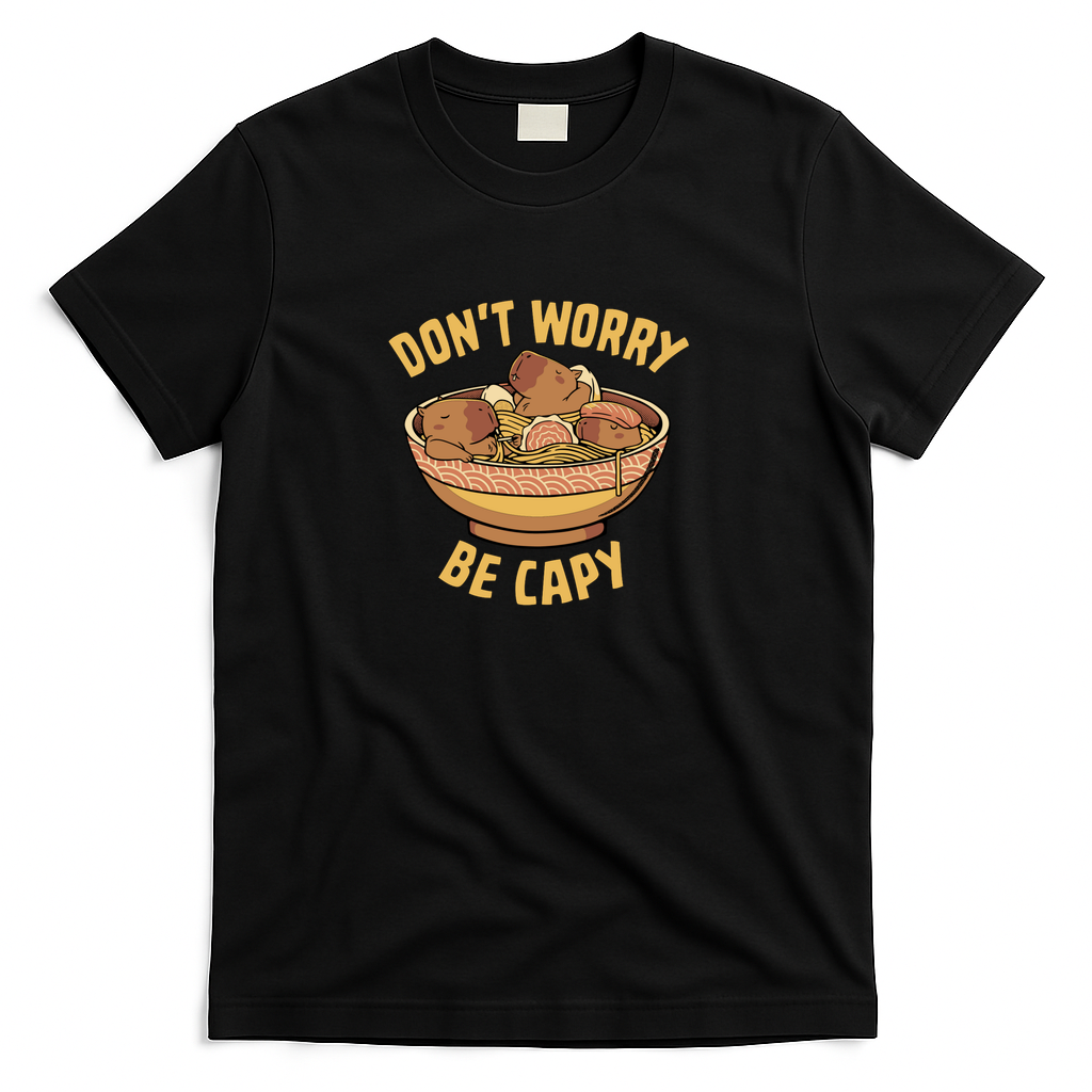 Don't Worry Be Capy Noods by Tobe Fonseca - Black