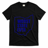 Distressed Worst State Ever Ohio Michigan Sports Fan T-Shirt