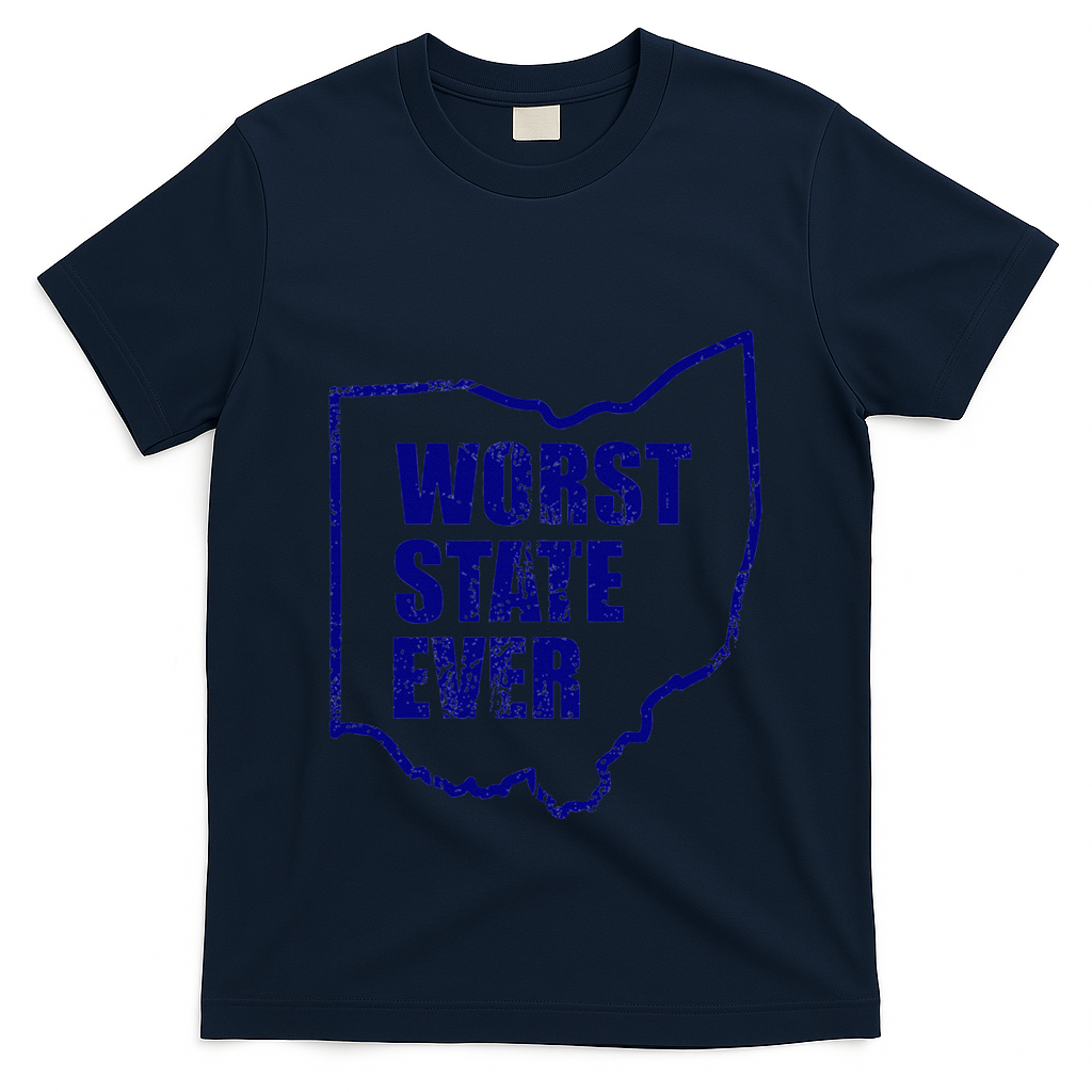 Distressed Worst State Ever Ohio Michigan Sports Fan T-Shirt