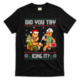 Did You Try Icing It Funny Gingerbread Christmas Holiday T-Shirt - Black