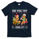 Did You Try Icing It Funny Gingerbread Christmas Holiday T-Shirt - Navy Blue
